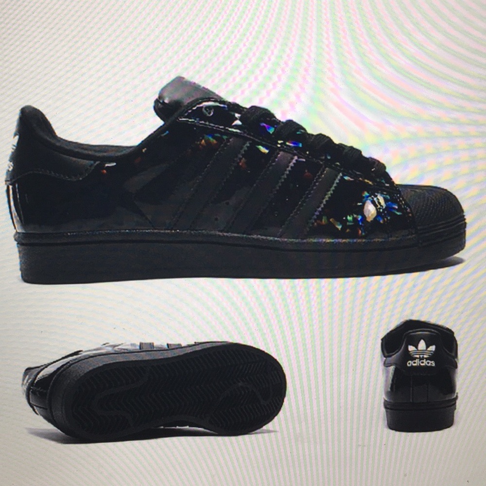 BIG ISO. Black iridescent Adidas. Size 9